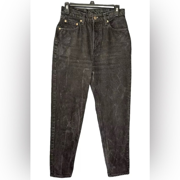 Levi's Denim - Vtg Levi’s 521 Jeans Womens 10M 27x30 Black Denim Tapered Fit Leg High Rise 90s